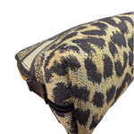 Christian Dior Beige Woven Leopard Print Cosmetic Pouch