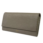 Celine Grey Leather Long Flap Wallet