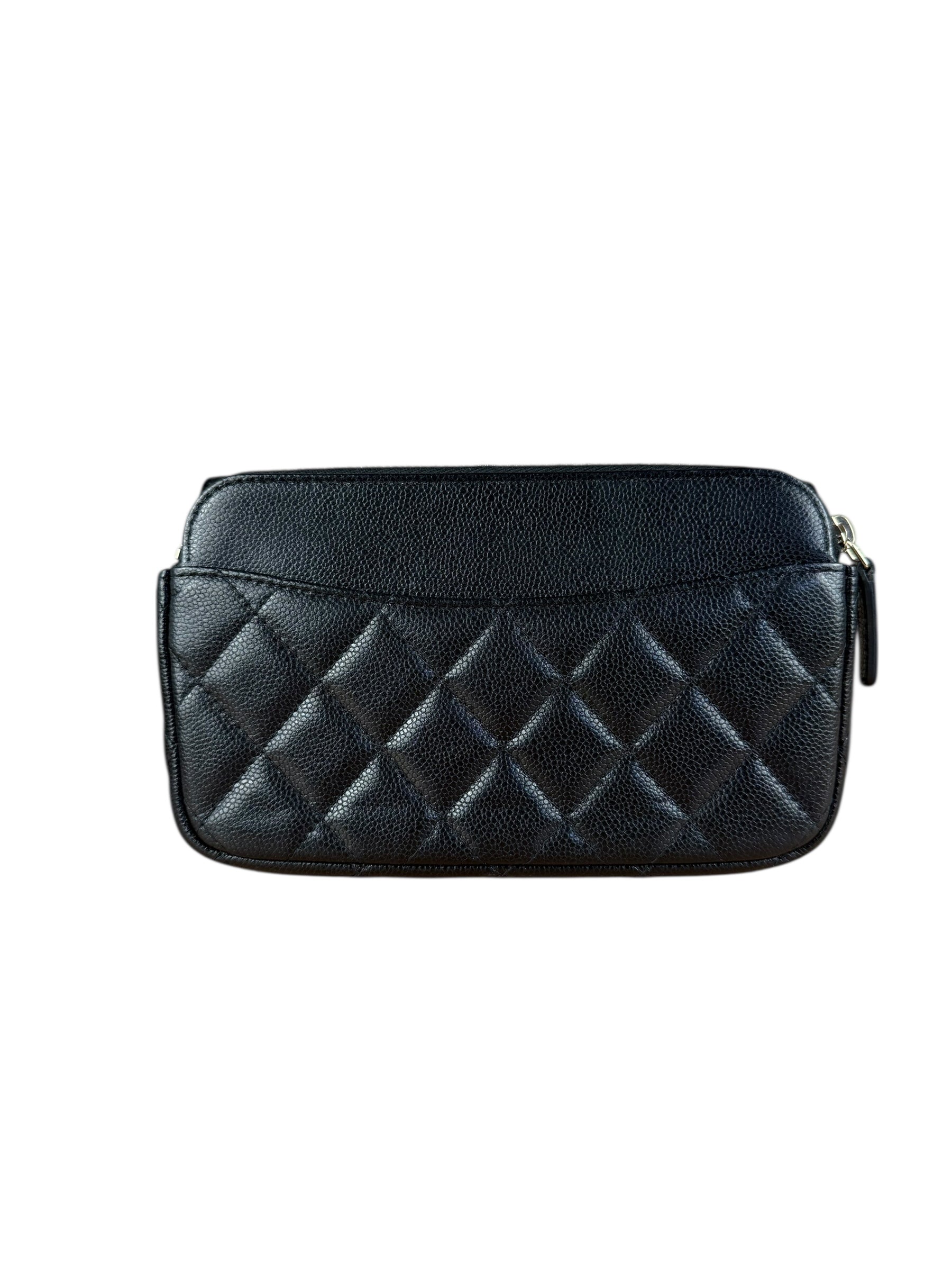 Chanel Black Quilted Flap Phone Chain Handbag