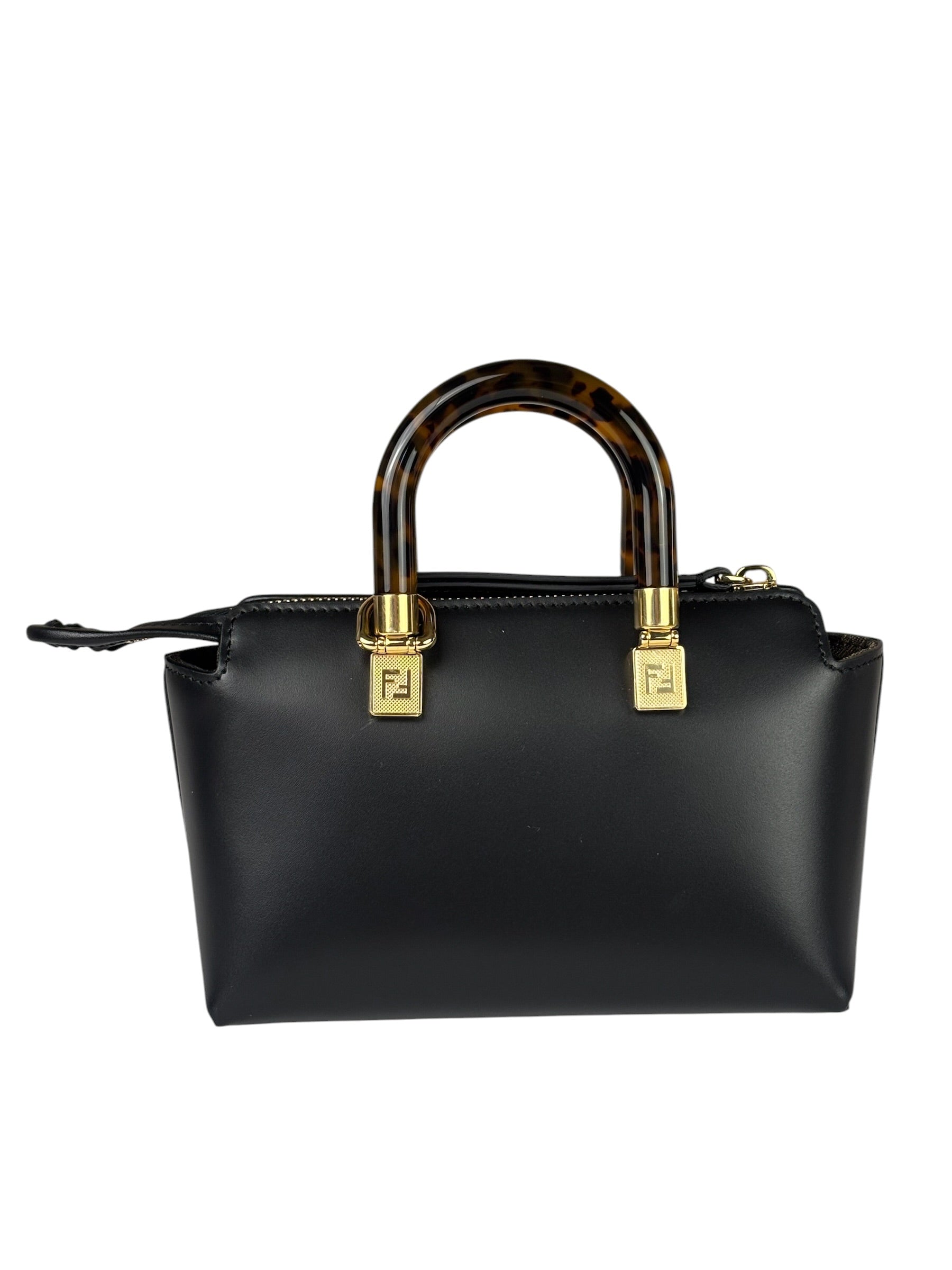 Fendi Black Leather Mini By The Way Boston Bag