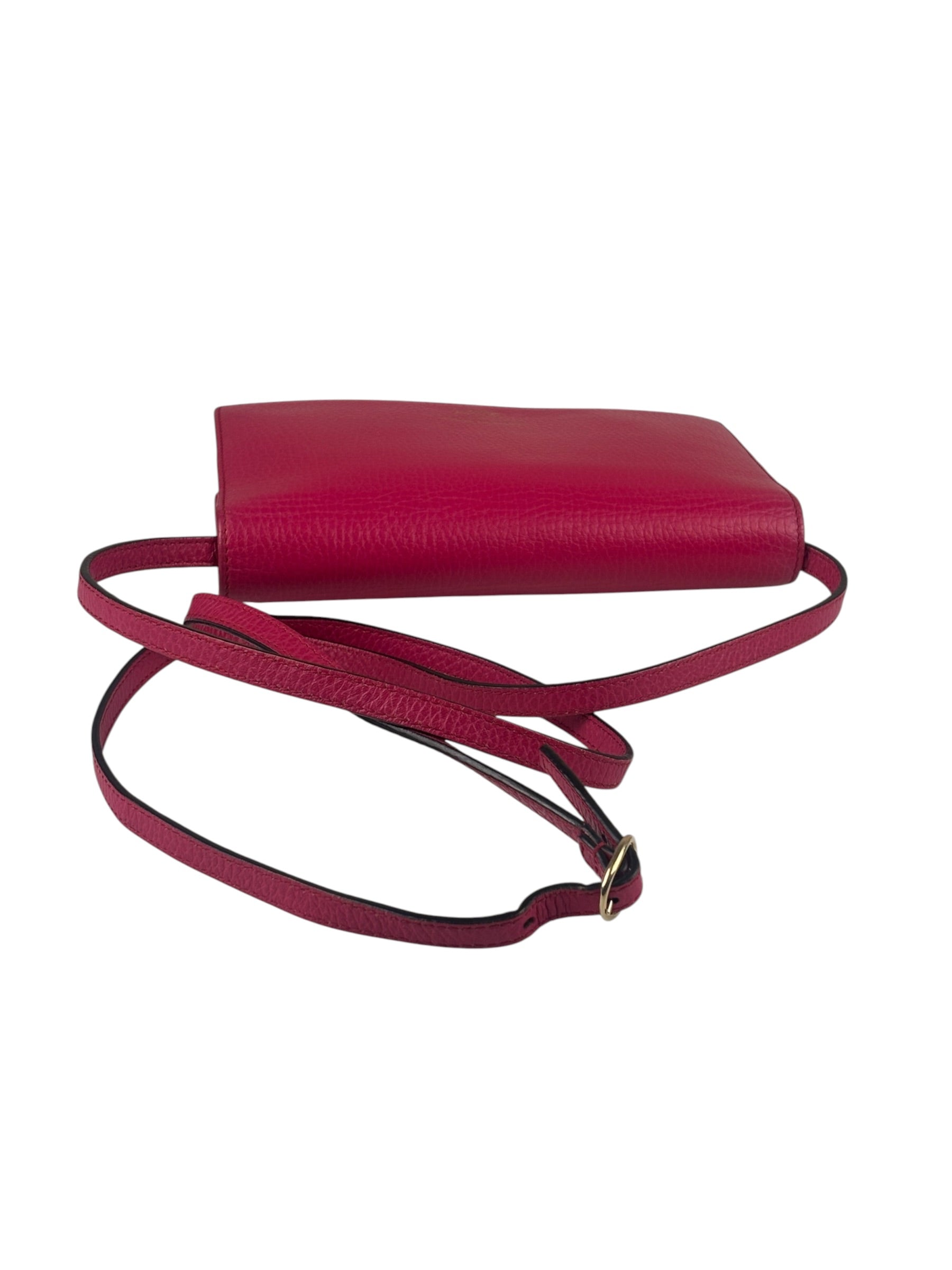 Gucci Pink Leather Swing Wallet/Pochette