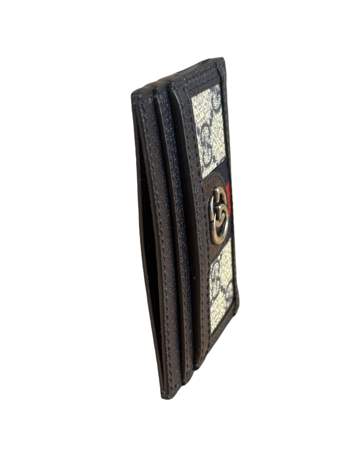 Gucci Navy Leather Ophidia Card Holder