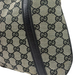 Gucci Black Leather Trim GG Supreme Hobo Bag