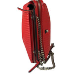 Fendi Vintage Red Calfskin Potcom Click Small Shoulder Bag