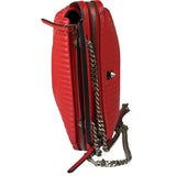 Fendi Vintage Red Calfskin Potcom Click Small Shoulder Bag