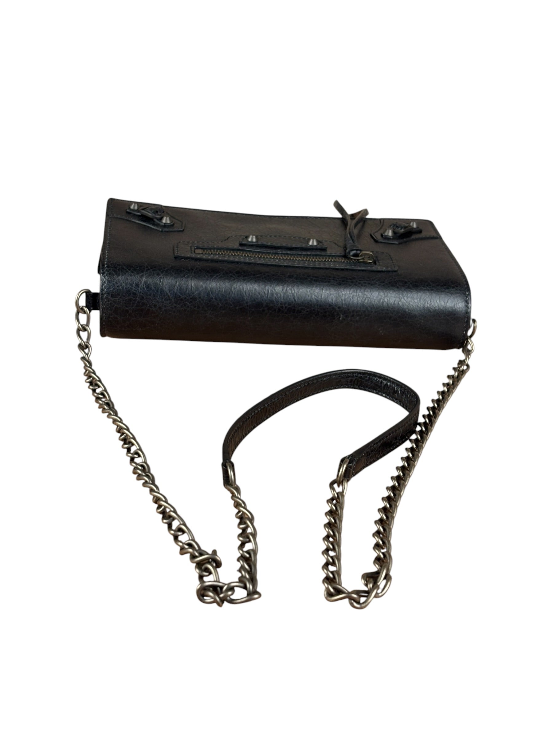 Balenciaga Black Leather Le City Clutch