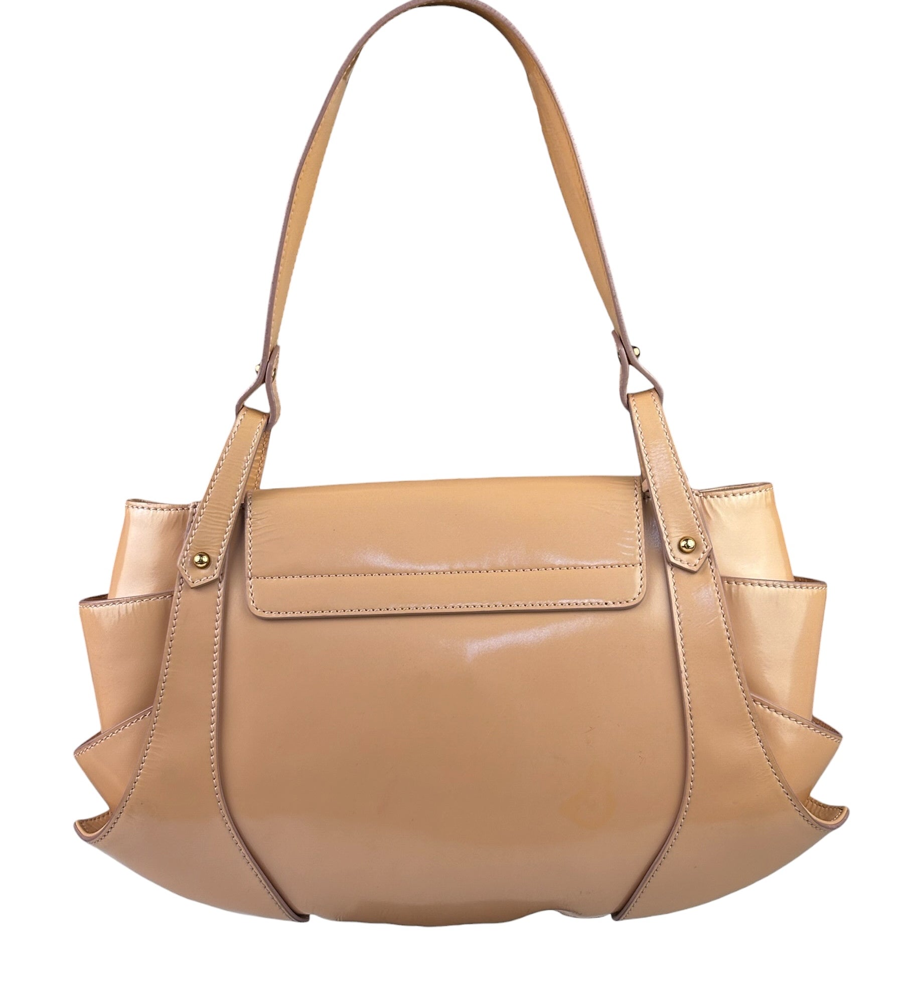 Fendi Borsa Pink Patent Leather Cuoio Ingrassato Compilation Shoulder Bag