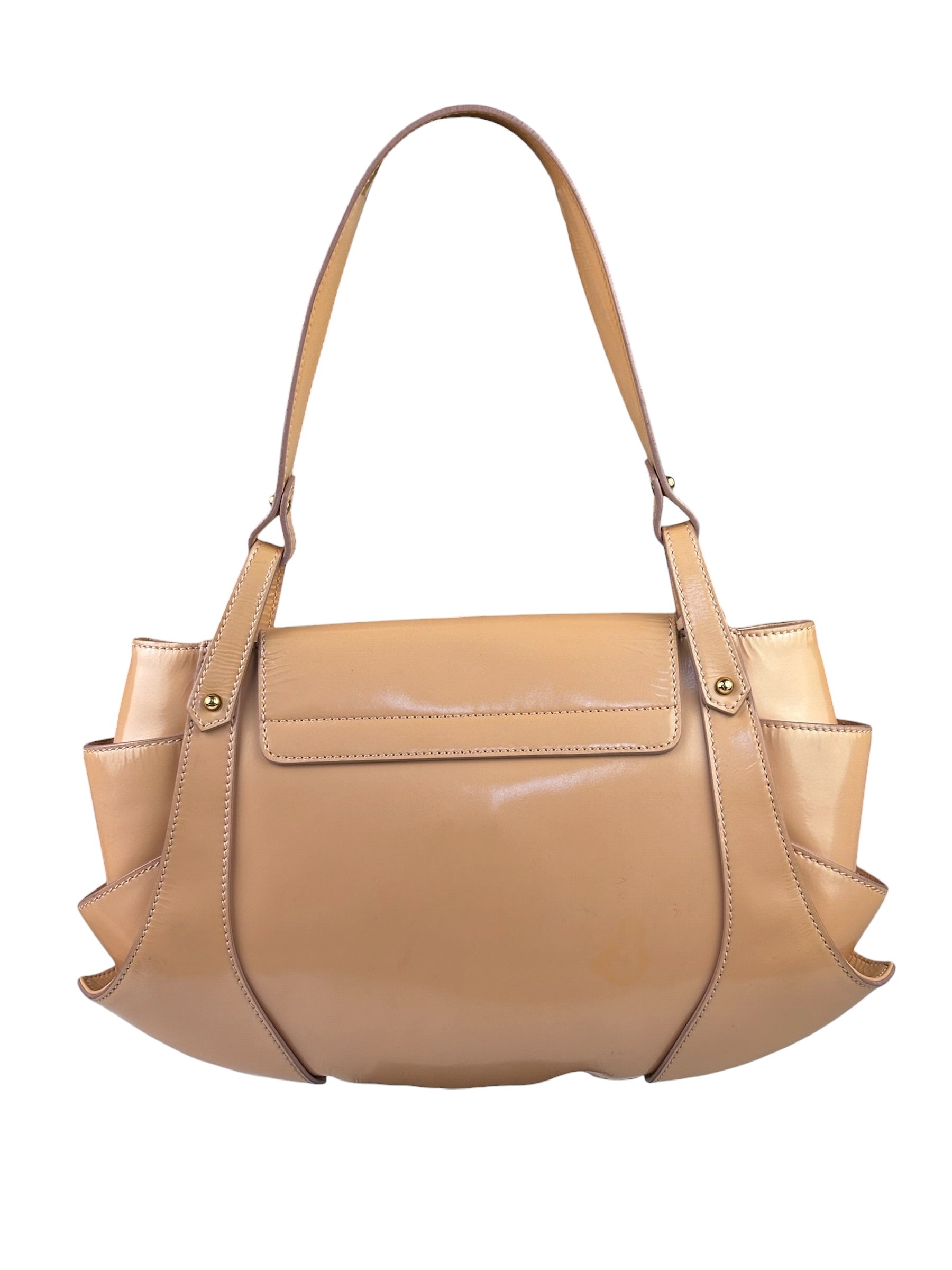Fendi Borsa Pink Patent Leather Cuoio Ingrassato Compilation Shoulder Bag