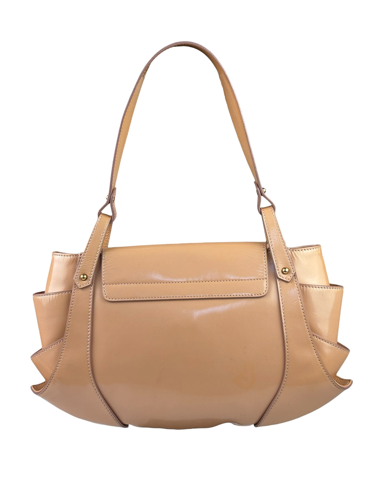 Fendi Borsa Pink Patent Leather Cuoio Ingrassato Compilation Shoulder Bag