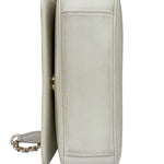 Chanel White Leather CC Mania Flap Bag 2019