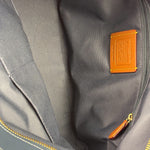 Coach Blue Leather Trim/Denim Signature Station Shoulder Bag