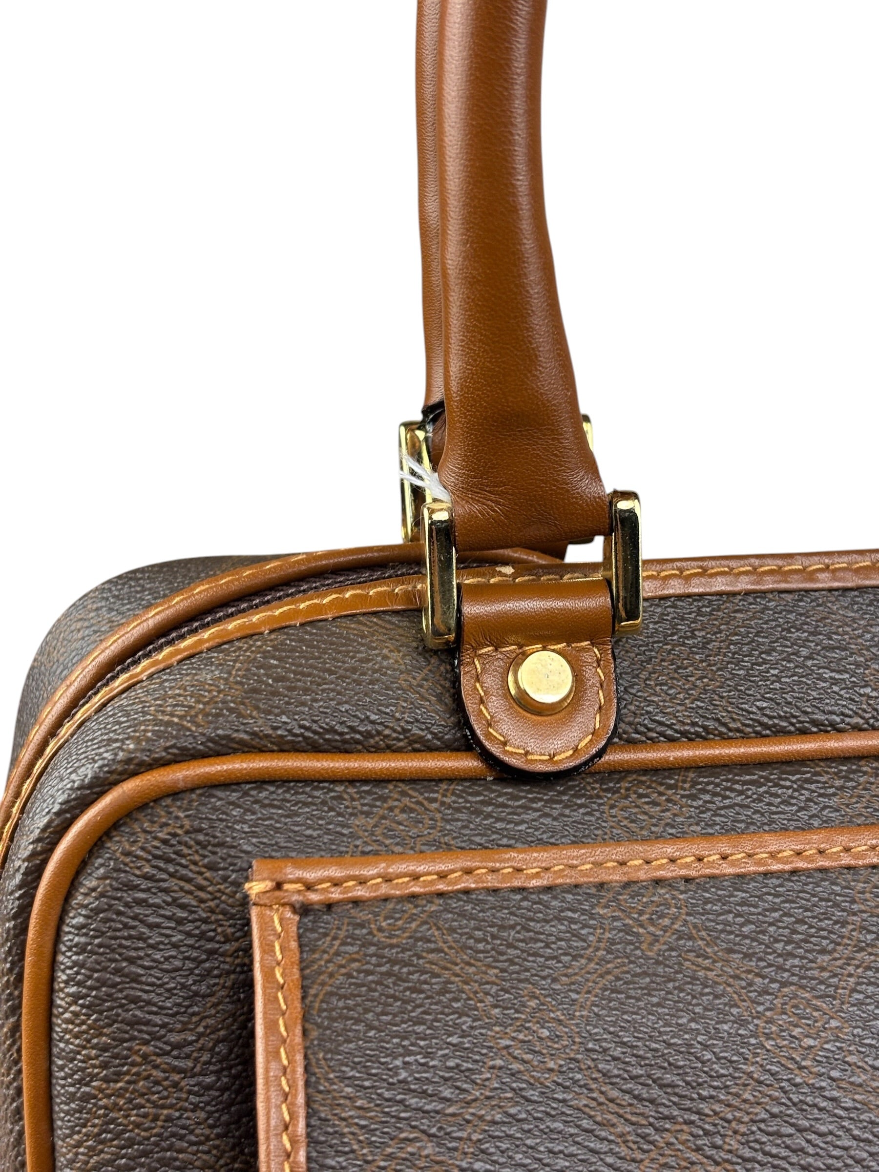 Bally Vintage Leather Coated Monogram Handbag