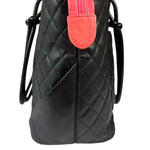 Chanel Black Quilted Leather Ligne Cambon Tote Mid 2000's