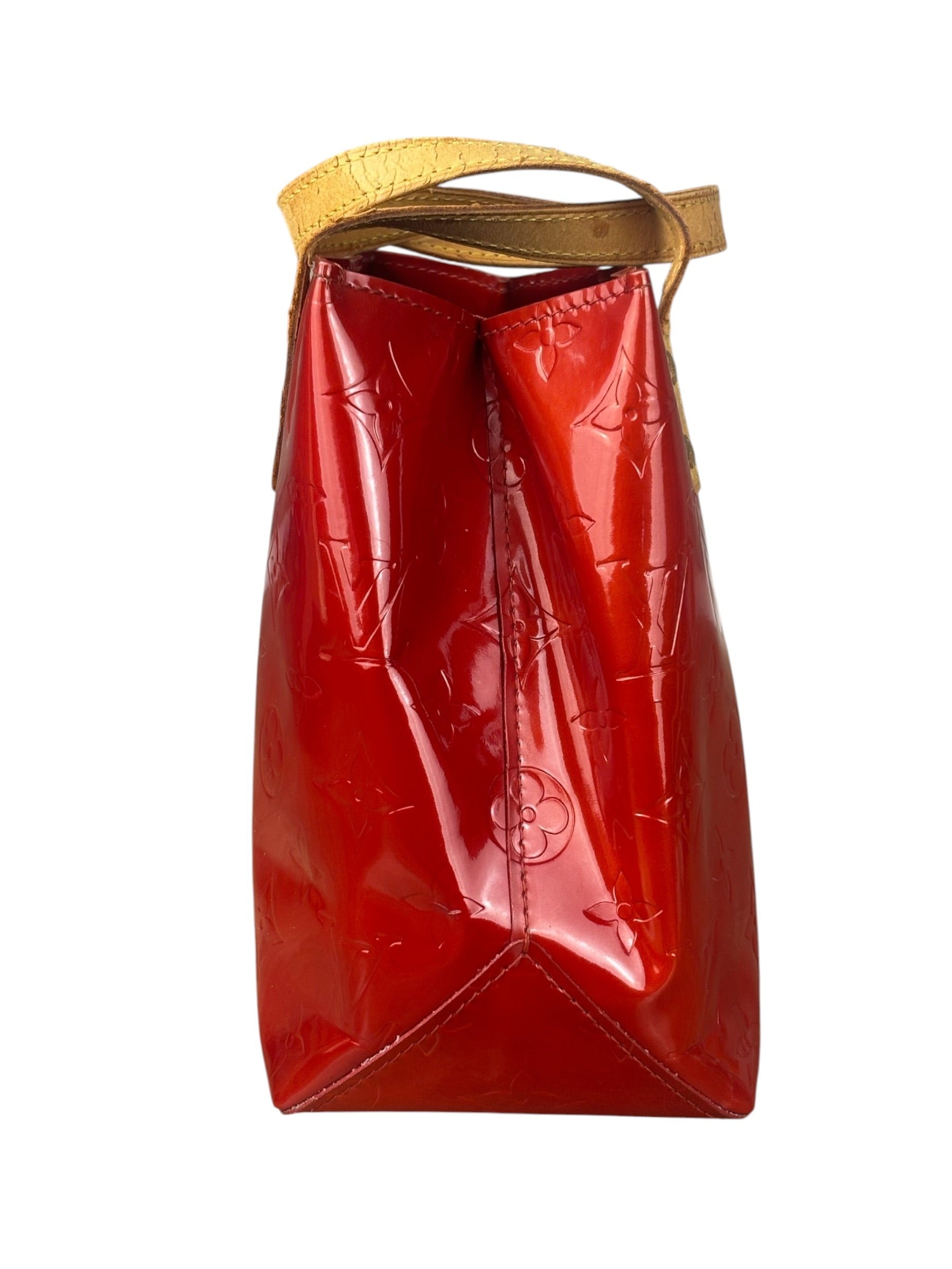 Louis Vuitton Red Canvas Monogram Vernis Hand Bag