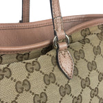 Gucci Beige/Pink Leather Trim Bree Shoulder Bag