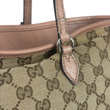 Gucci Beige/Pink Leather Trim Bree Shoulder Bag