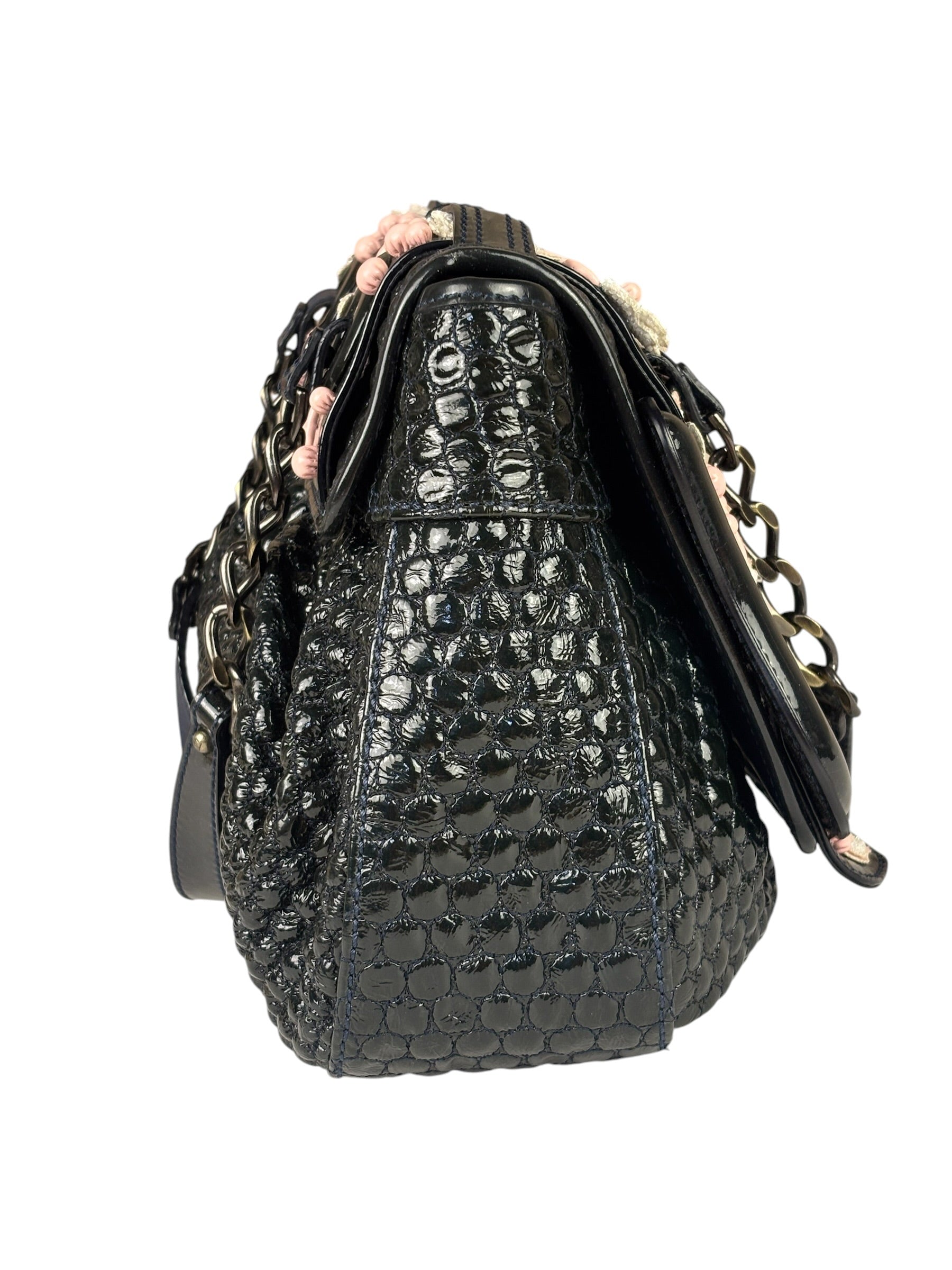 Fendi Patent Leather Romanesque B Buckle Bag