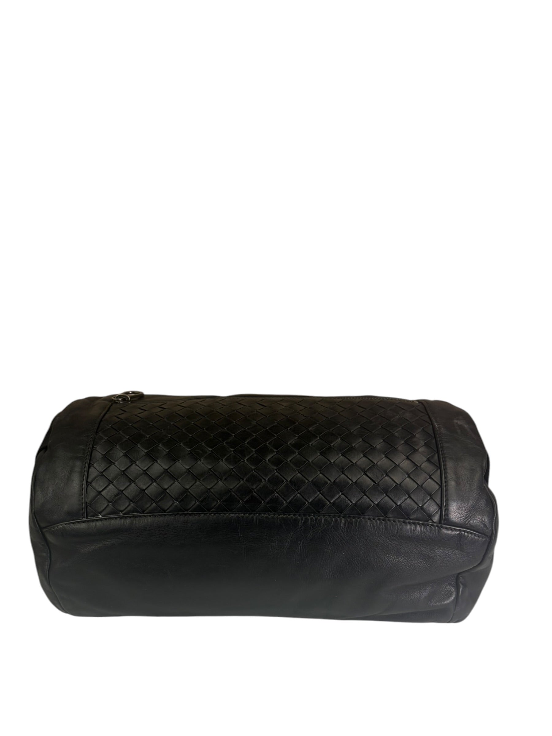 Bottega Veneta Black Leather Intrecciato Trim Belt Bag