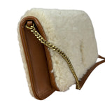 Saint Laurent Shearling/Leather Mini Flap Shoulder Bag
