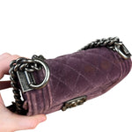 Chanel Purple Velvet Mini Boy Bag 2013