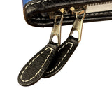 Balenciaga Tricolor Leather Bazaar Striped Pouch