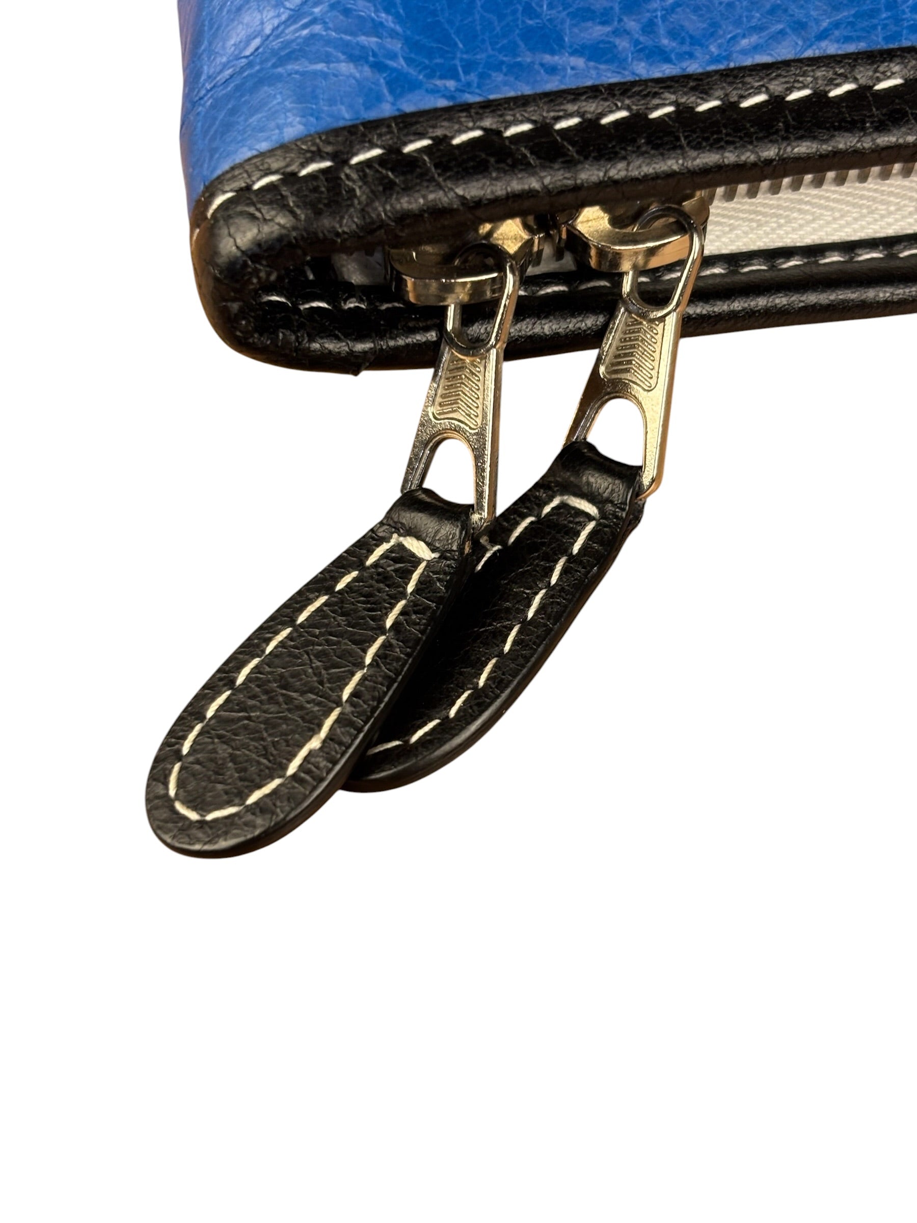 Balenciaga Tricolor Leather Bazaar Striped Pouch