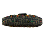 Fendi Vintage Zucca Beaded Lizard Trimmed Baguette