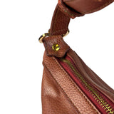 Vivienne Westwood Tan Brown Leather Perforated Orb Logo Shoulder Bag