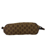 Gucci Brown Leather Trim GG Boat Pochette