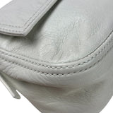 Fendi White Leather Baguette