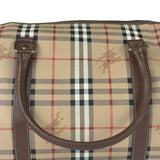 Burberry Beige/Brown Leather House Check Boston Bag