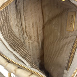 Prada Y2K Ivory Gaufre Nylon Woven Leather 2Way Mini Handbag