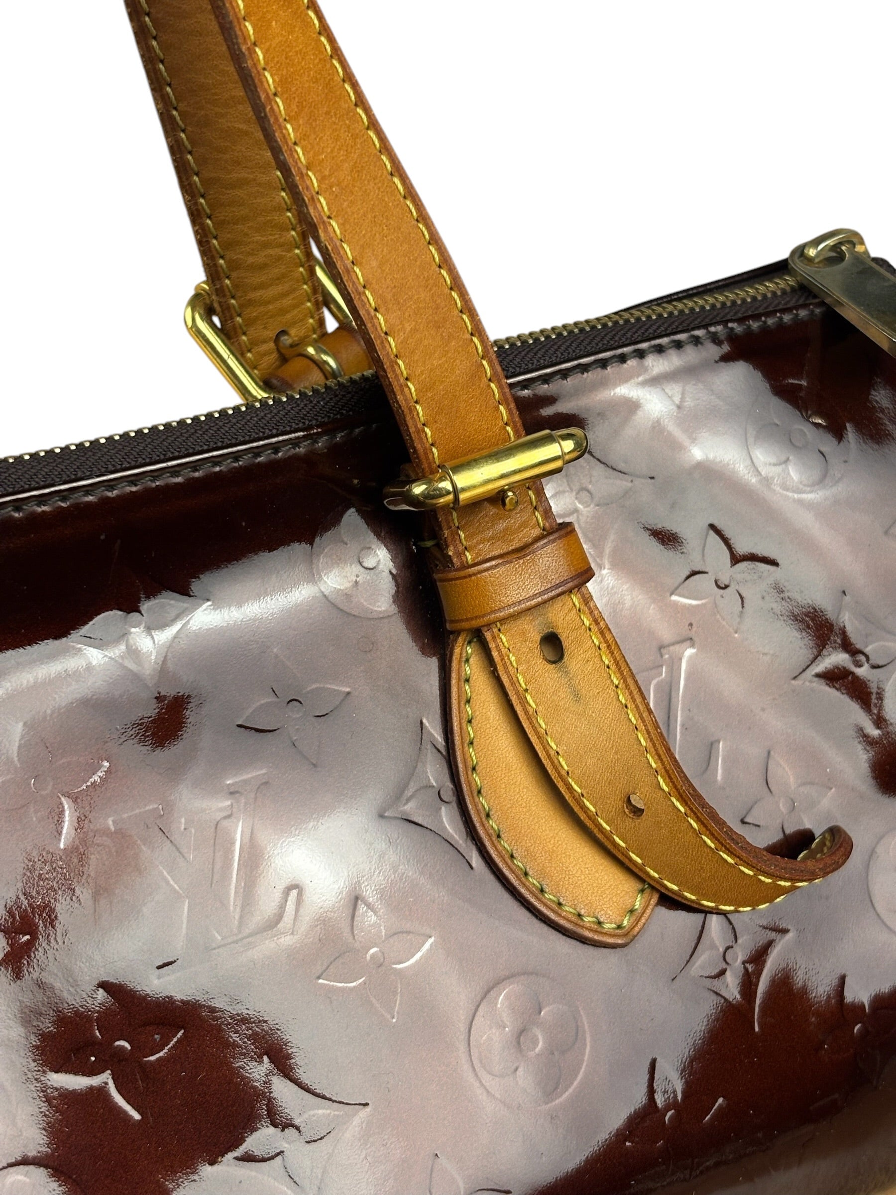 Louis Vuitton Burgundy Monogram Vernis Rosewood Avenue Handbag