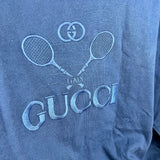 Gucci Navy Tennis Print Long Sleeve Top