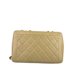 Chanel Vintage Beige Clair Quilted Leather Classic Flap Shoulder Bag 1955