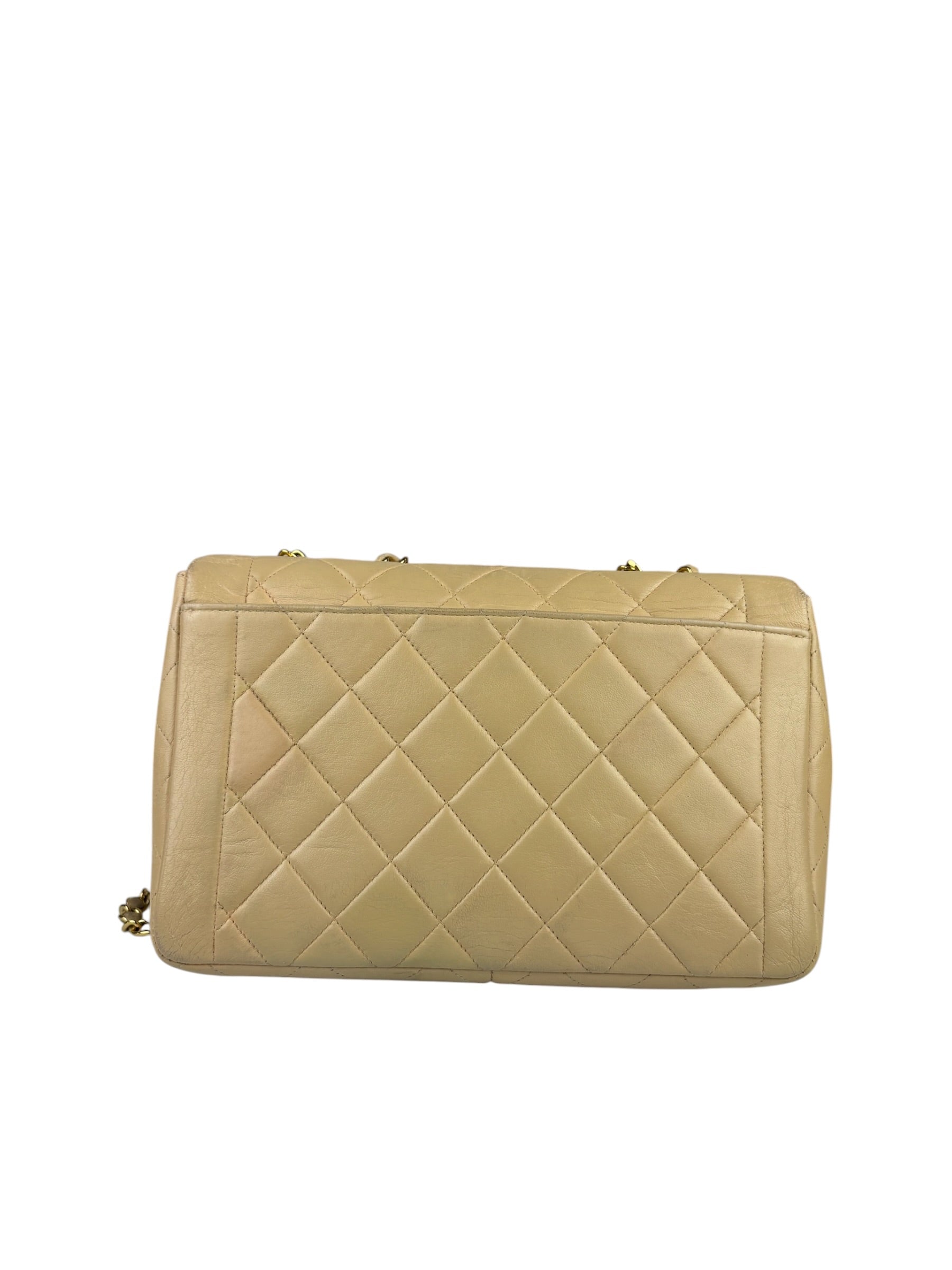 Chanel Vintage Beige Clair Quilted Leather Classic Flap Shoulder Bag 1955