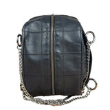 Chanel Black Leather Chocolate Bar Square-Stitched Bowler Shoulder Bag 2005