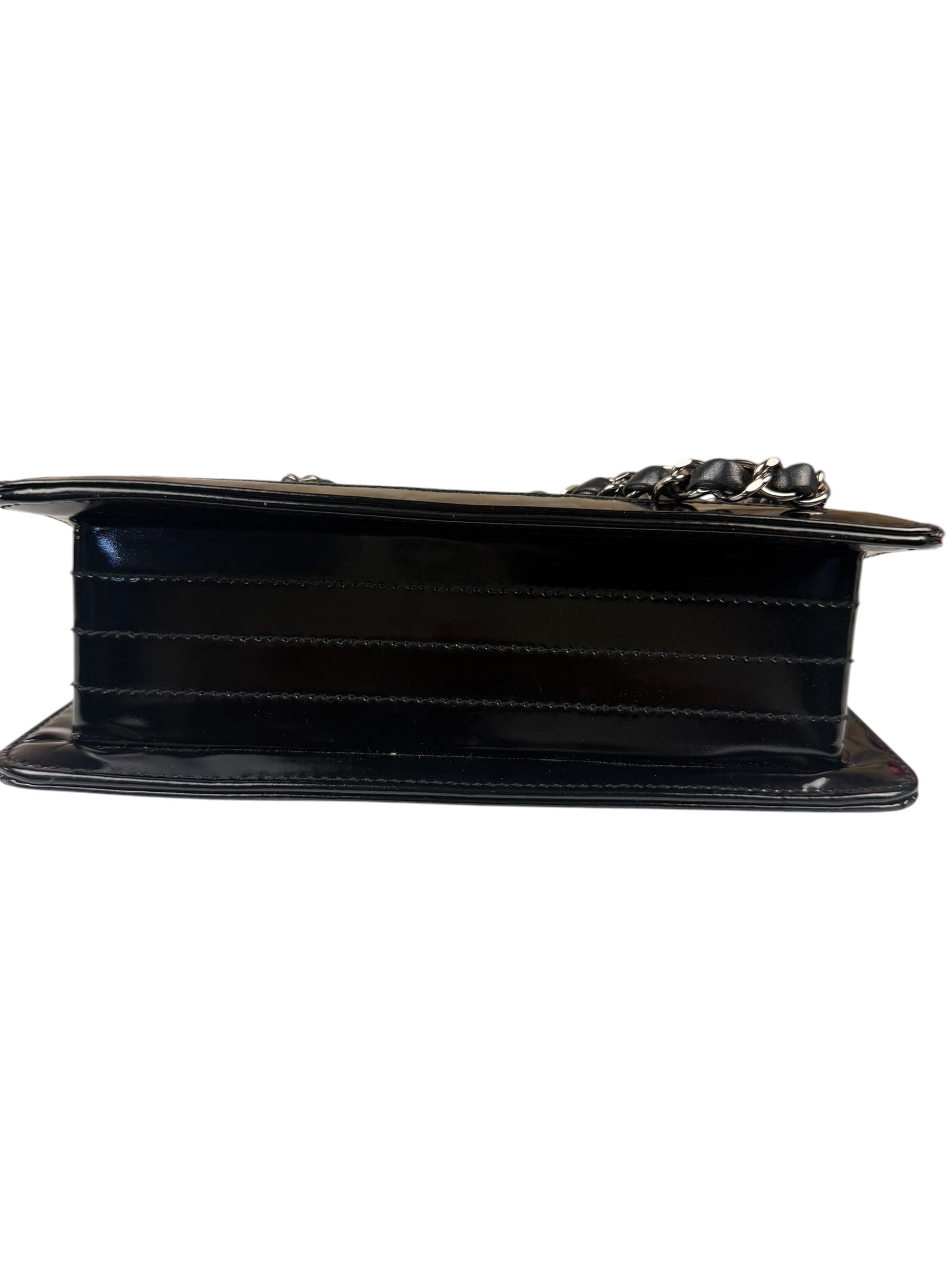 Chanel Black Patent Leather Trim Reissiue Flap Bag 2000