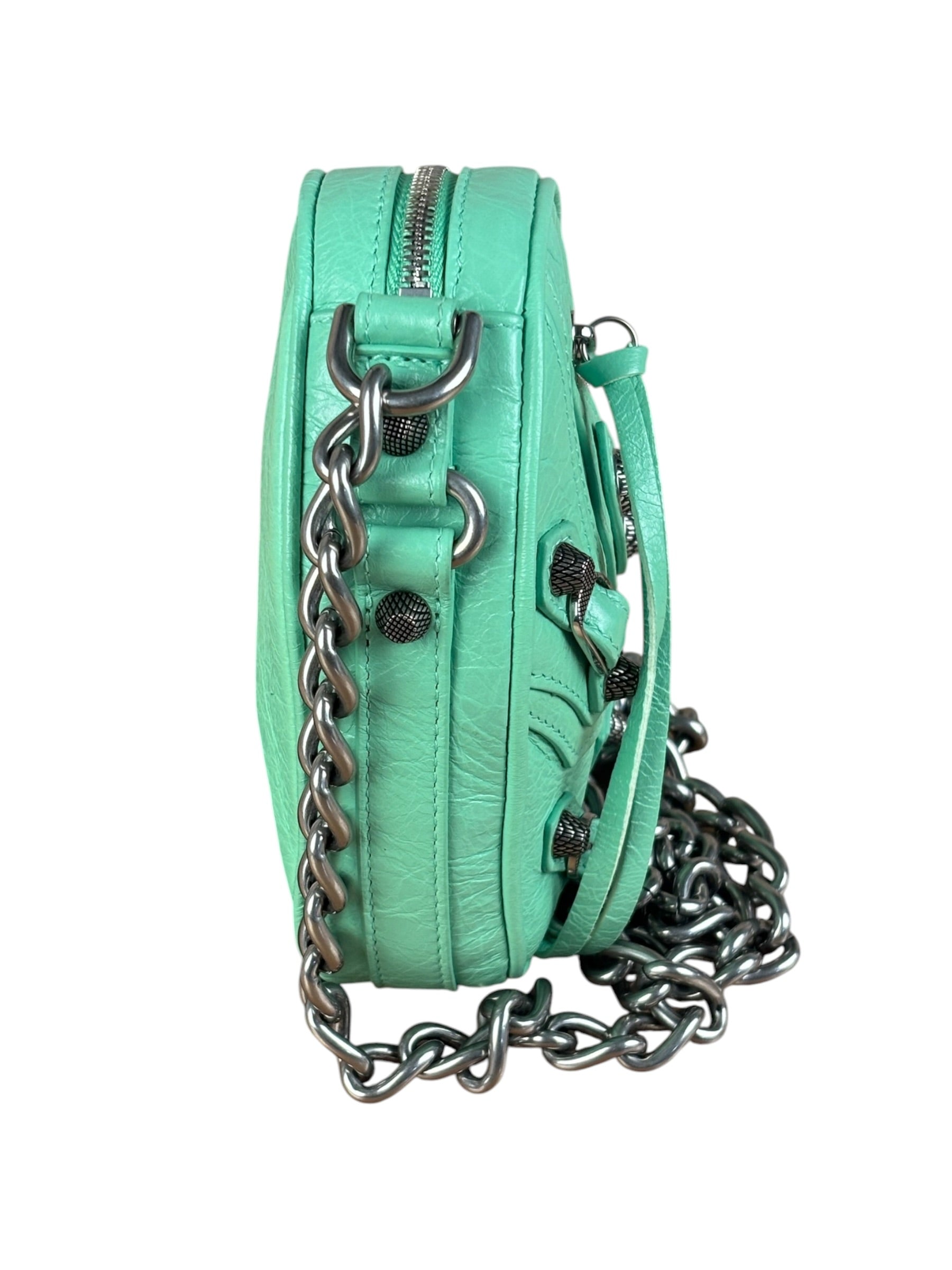 Balenciaga Green Le Cagole Heart Mini Bag