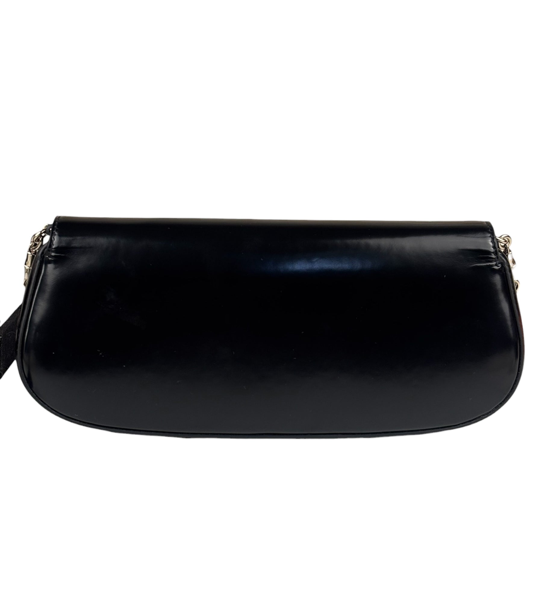 Gucci Black Leather Bamboo Night Small Clutch/Pochette