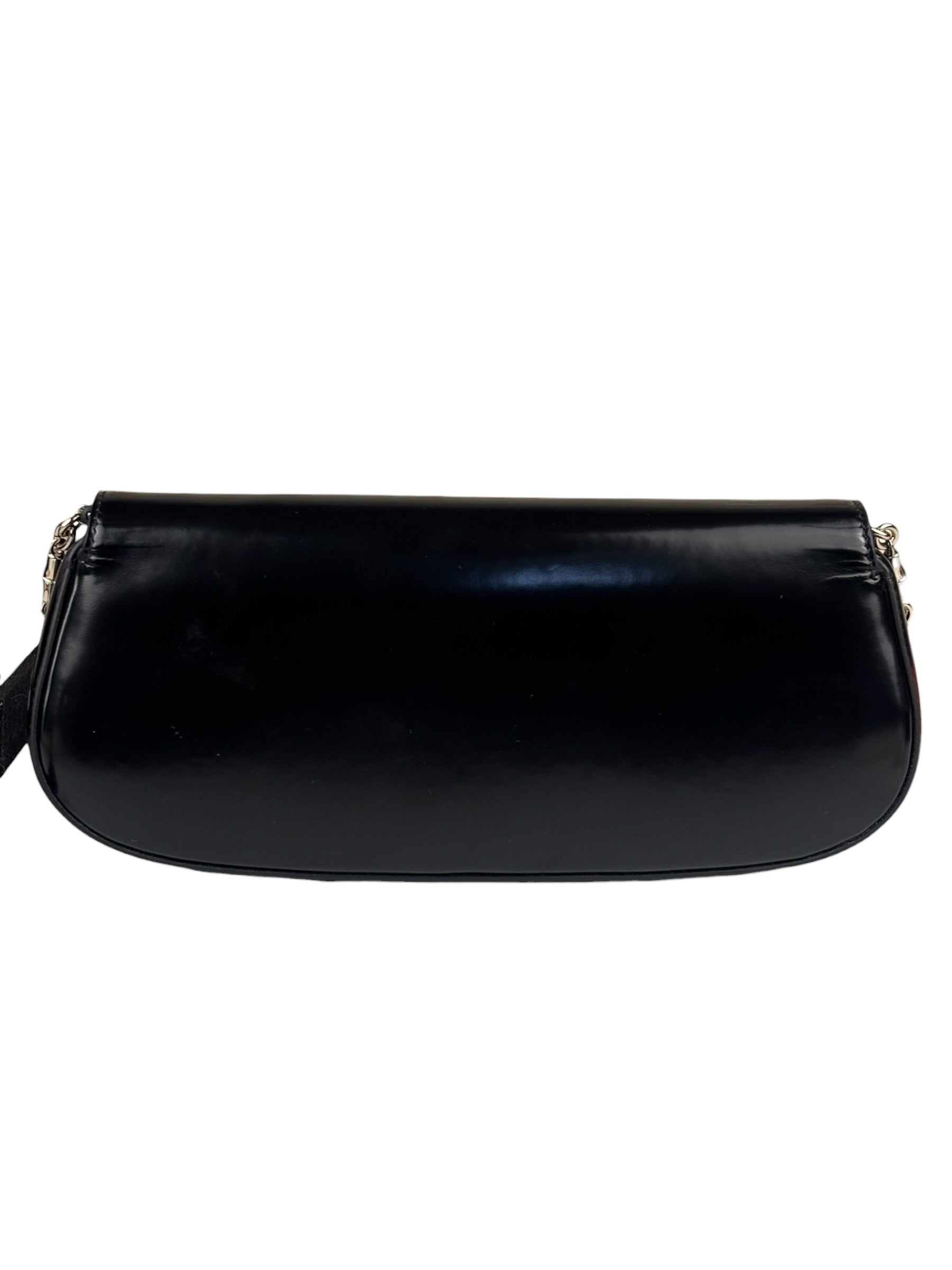 Gucci Black Leather Bamboo Night Small Clutch/Pochette