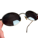 Chanel Vintage CC Circular Silver Frame Sunglasses