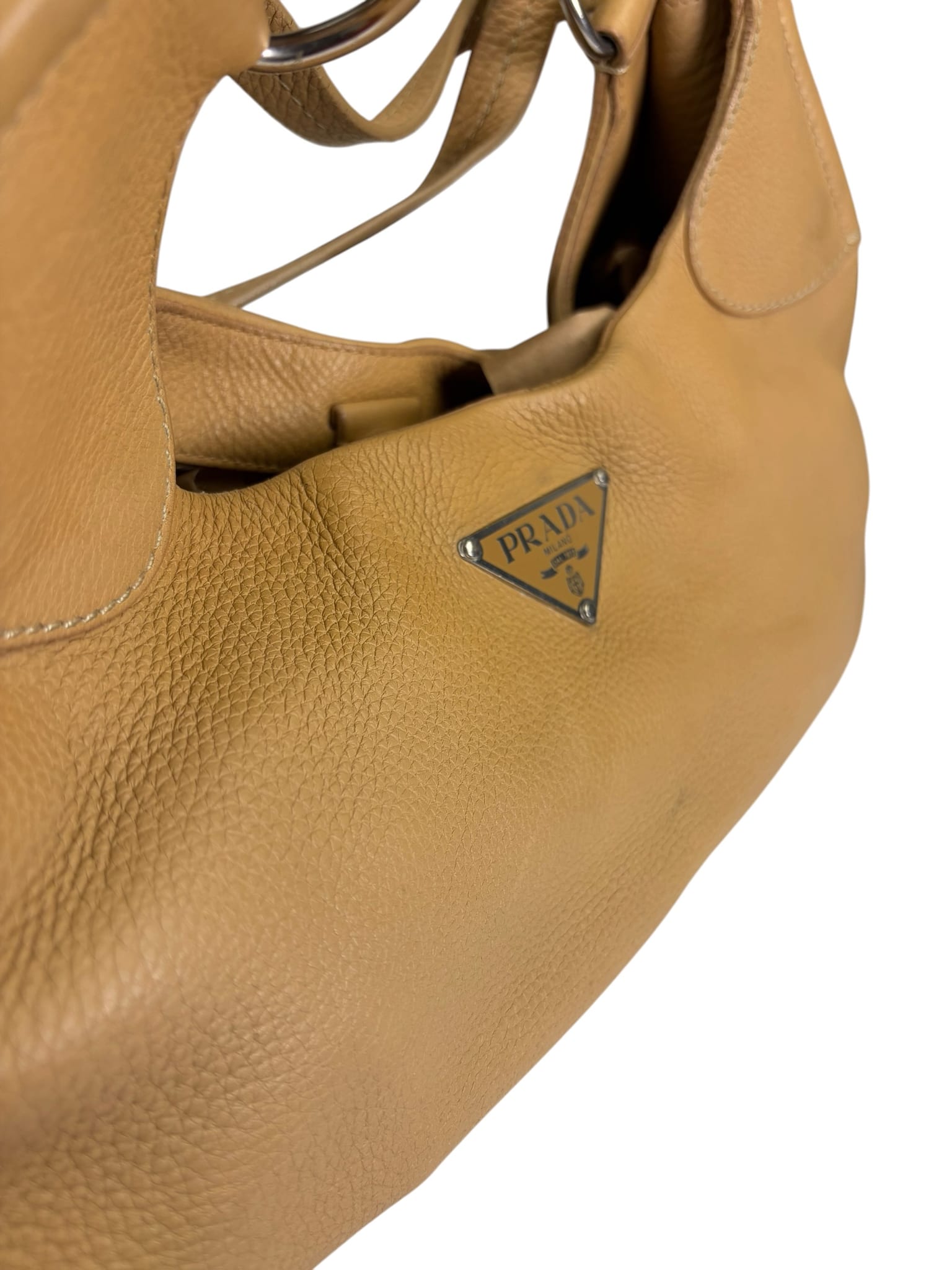 Prada Beige Leather Shoulder Bag