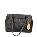 Coach Vintage Black Peyton Leather Jordan Double Zip Shoulder Bag