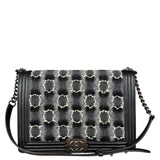 Chanel MultiColor Quilted Tweed Boy Bag