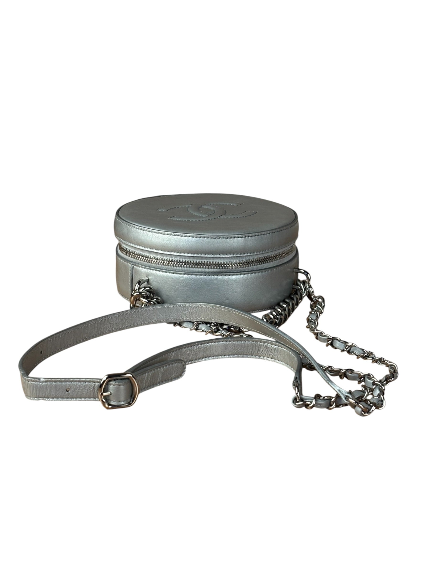 Chanel Silver CC Round as Earth Chain 2Way Bag (Authentic Limited Edition Sample)