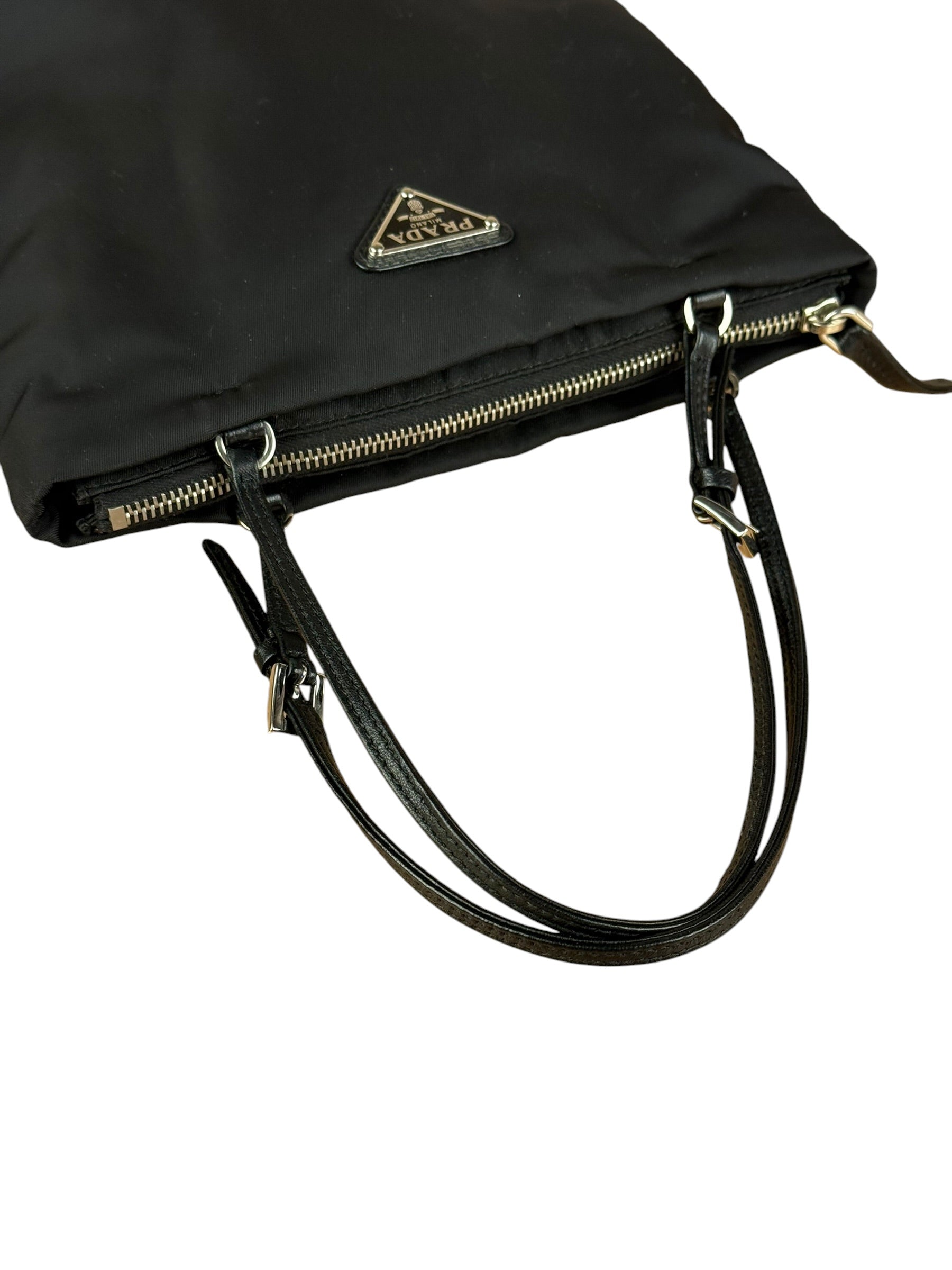 Prada Black Tessuto Small Zip Tote