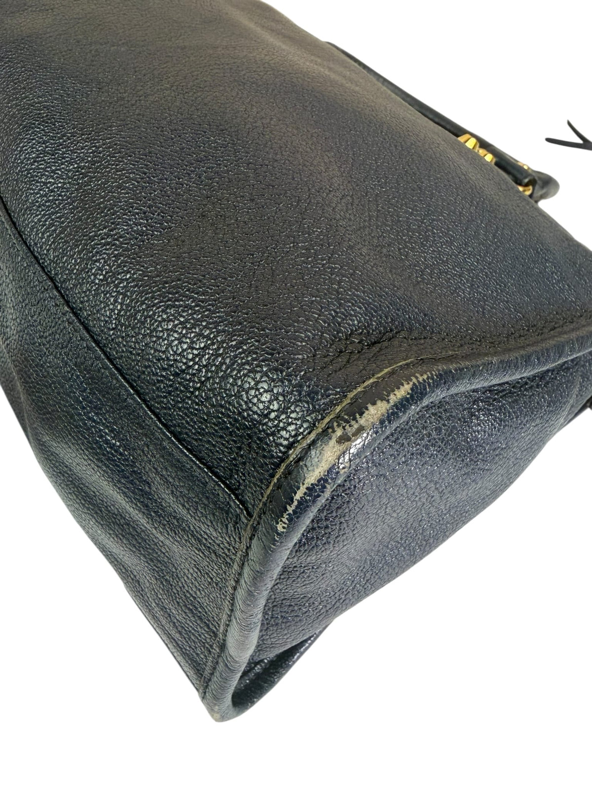 Balenciaga Navy Leather Velo Moto Two-Way Bag
