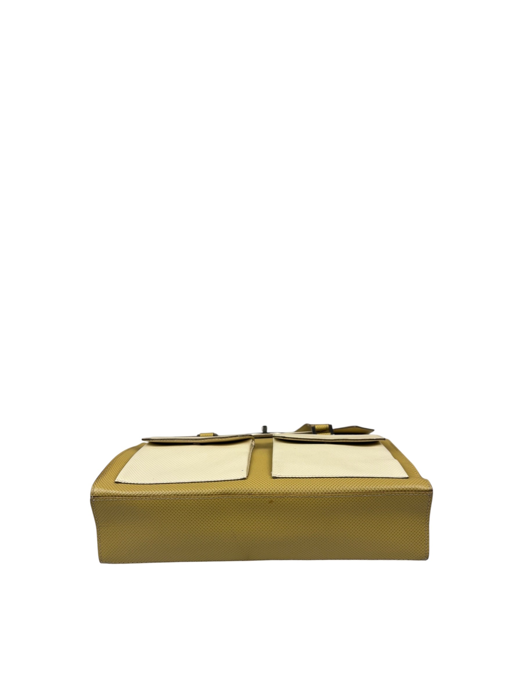 Bottega Veneta Vintage Textured Canvas Flap Shoulder Bag