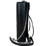 Balenciaga Black Croc Embossed Le City Clutch